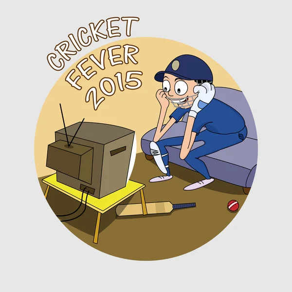 Esportes de cricket conceito com um batedor . — Vetor de Stock