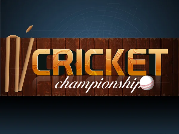 Diseño de póster o banner para el Campeonato de Cricket . — Vector de stock
