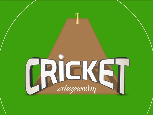 Cricket sport koncept med wicket stubbar och bollen. — Stock vektor