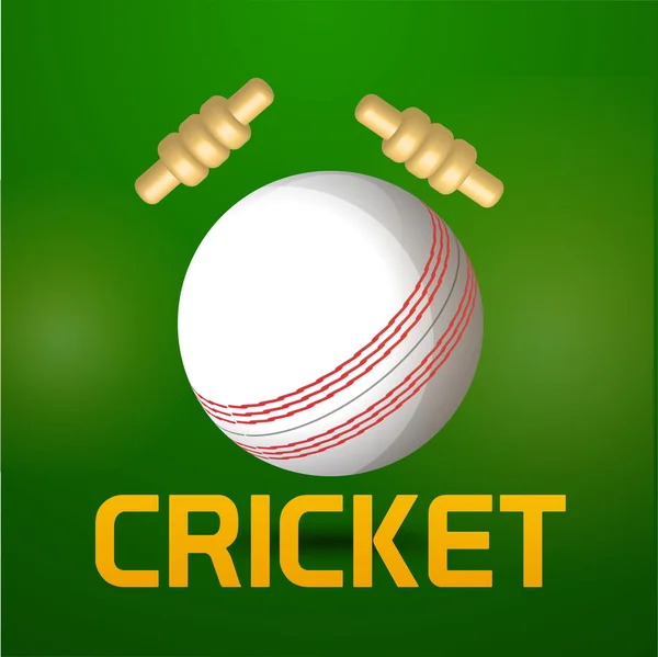 White ball with bails for Cricket. — Stock Vector