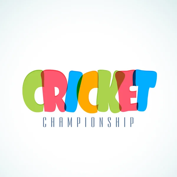 Colorful text for Cricket Championship. — Stock Vector