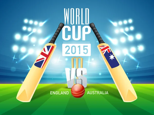 Inglaterra vs Australia World Cup Concepto de partido de cricket . — Archivo Imágenes Vectoriales