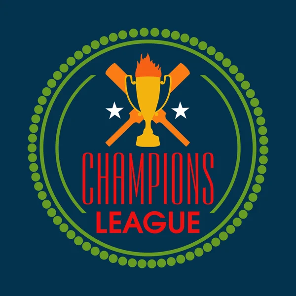 Badge design for Cricket Champions League. — Stock Vector