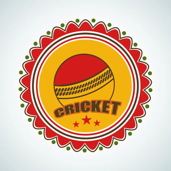 Стильна наклейка для крикету з м'ячем . — стоковий вектор
