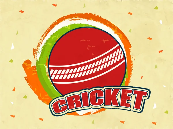 Balle de cricket avec tricolore nationale . — Image vectorielle