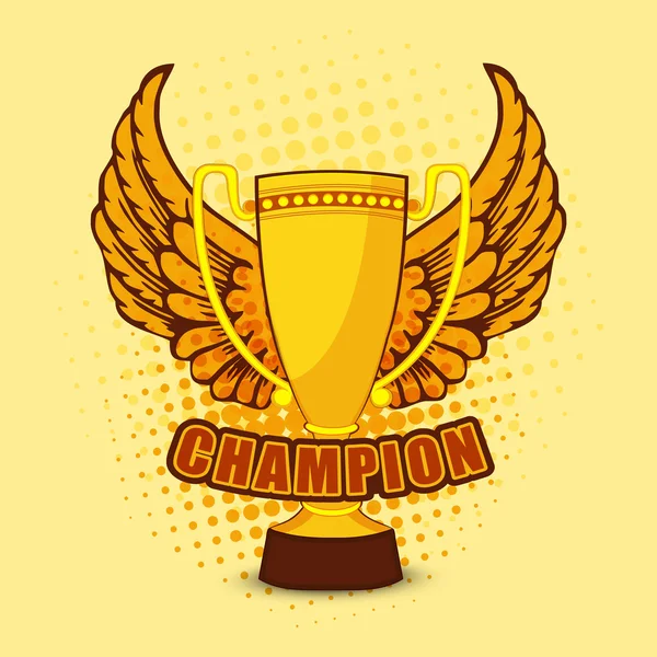 Trofeo Campeón con alas para Cricket . — Archivo Imágenes Vectoriales