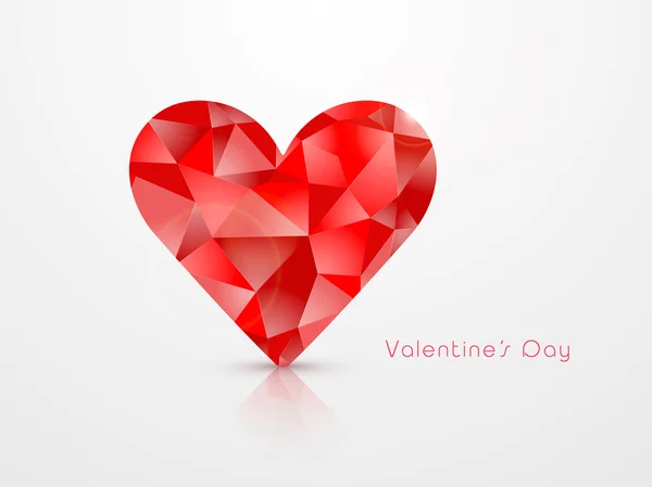 Rode ruby hart voor Happy Valentine's Day viering. — Stockvector