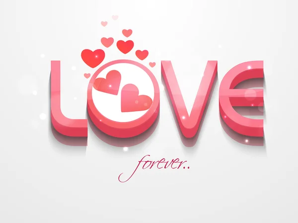 Happy Valentine's Day vieringen met 3D-tekst. — Stockvector