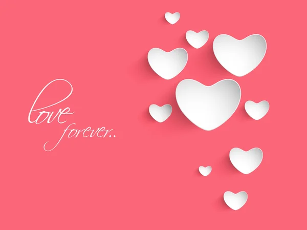 Valentine's Day viering wenskaart met hart. — Stockvector