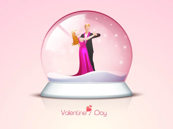 Mooi cadeau met paar voor Valentine's Day viering. — Stockvector