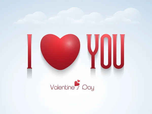 Happy Valentine's Day viering met rode liefde hart. — Stockvector