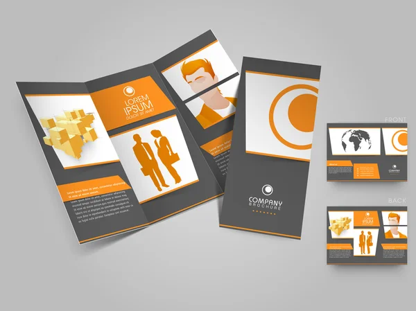 Brochure professionnelle triple, catalogue et modèle de dépliant pour les entreprises — Image vectorielle