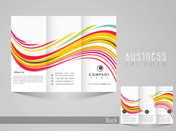 Brochure trifold professionale, catalogo e modello di volantino per le imprese — Vettoriale Stock