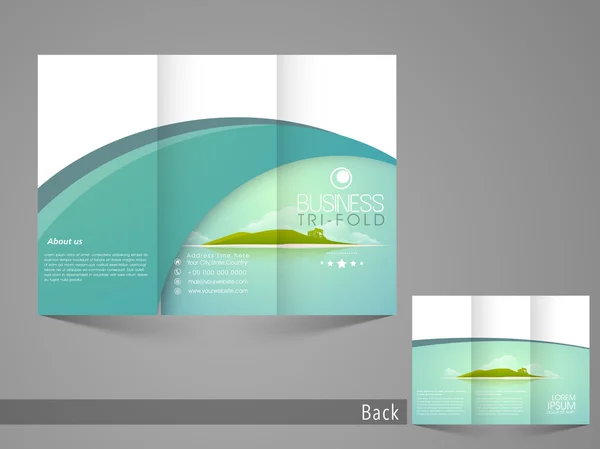 Folleto triple profesional, catálogo y plantilla de folleto para empresas — Vector de stock