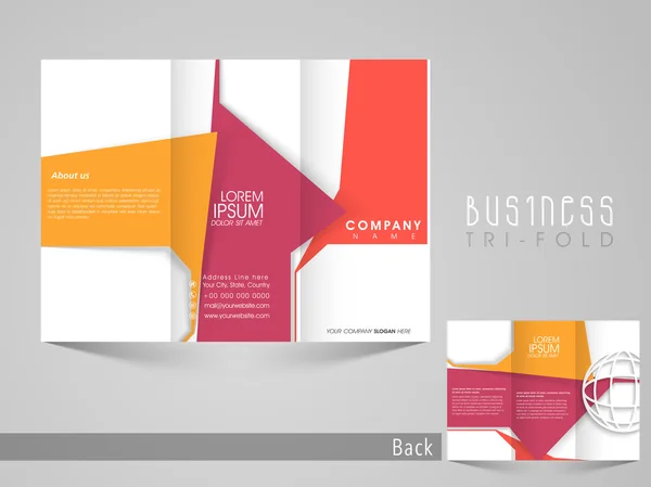 Professional trifold brochure, catalog and flyer template for business — Stock Vector