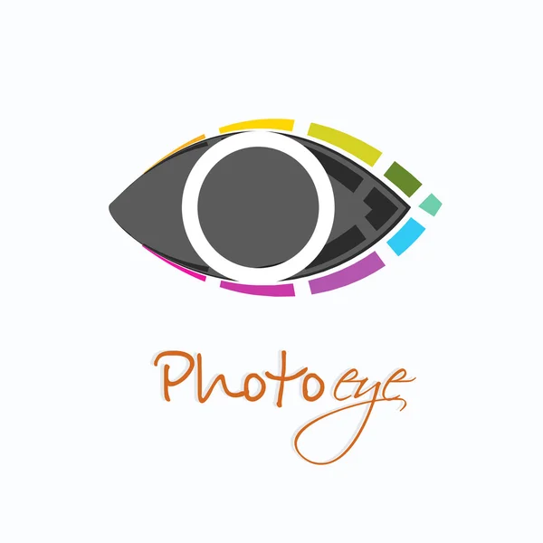 Concept of photography with eye symbol. — Stock Vector