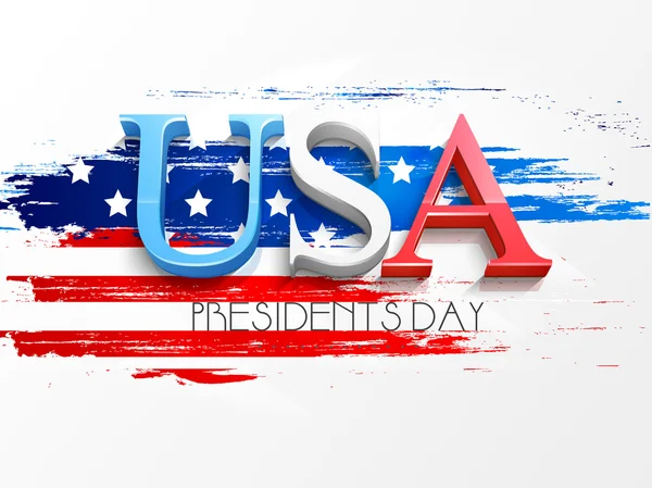 Αμερικανική Προέδρων ημέρα εορτασμού με 3d κείμενο. — Διανυσματικό Αρχείο