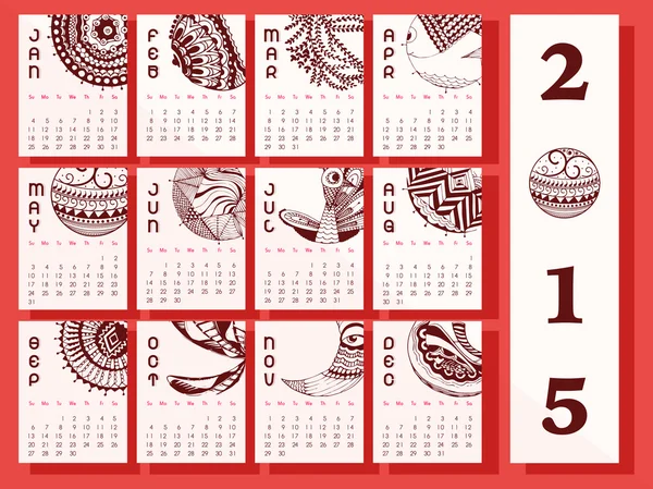 Creative calendar of New Year 2015. — Stock Vector