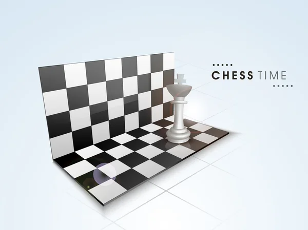 Концепция шахматного времени с его доской и фигурой . — стоковый вектор