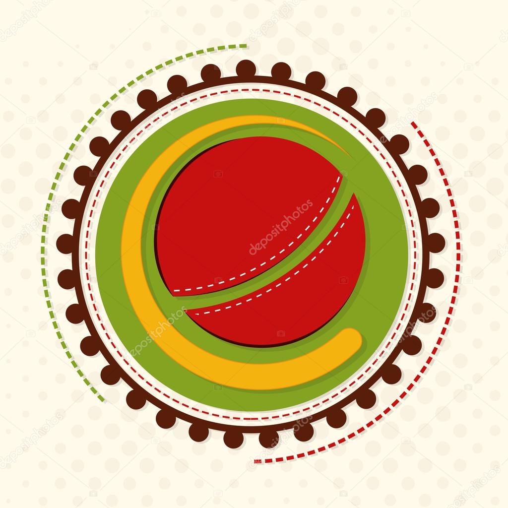 Sticket or label for Cricket Sports concept.
