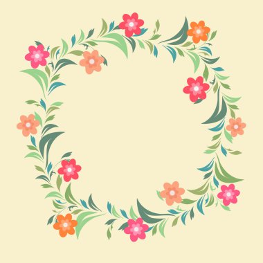 Güzel çiçek dekore edilmiş çerçeve.