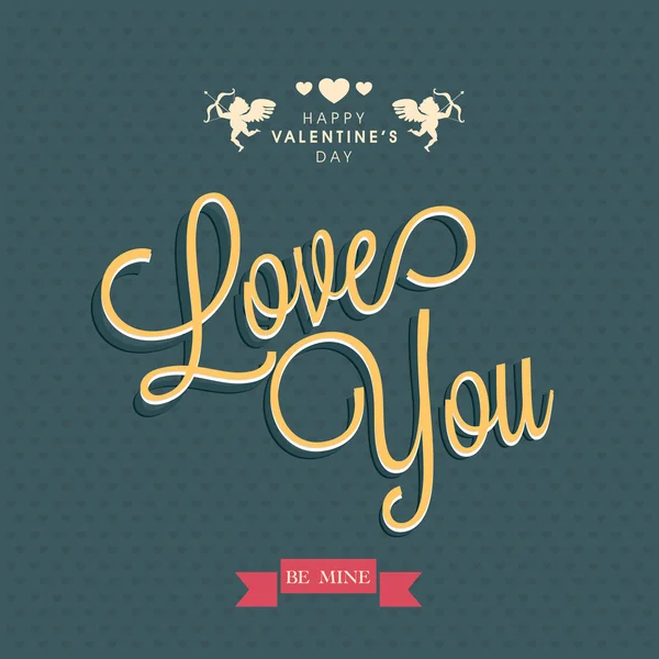 Wenskaart ontwerp voor Happy Valentines Day viering. — Stockvector