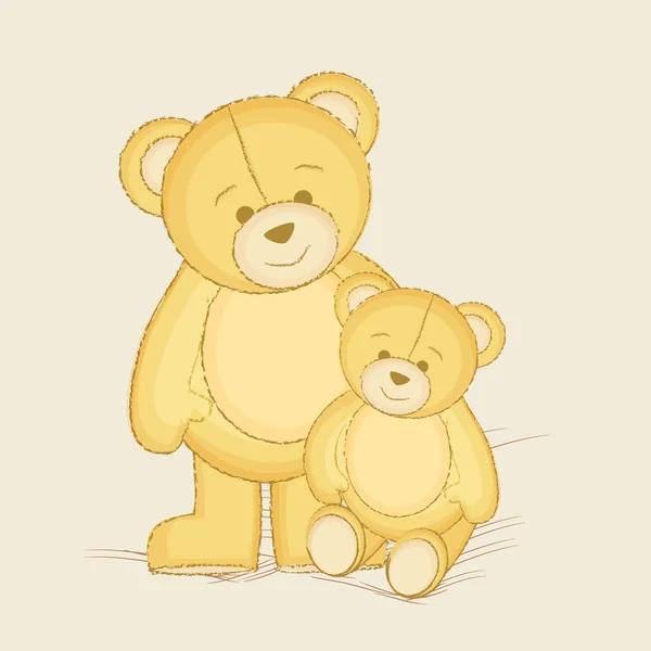 Urso bonito e seu filho . —  Vetores de Stock