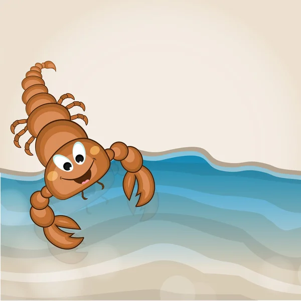 Funny cute cartoon of a scorpio. — Stock Vector