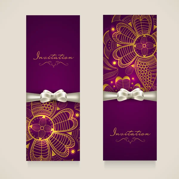 Concepto de tarjeta de invitación con decoración floral . — Vector de stock