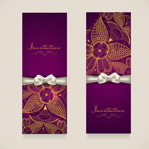 Conceito de cartão de convite com decoração floral . —  Vetores de Stock