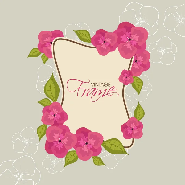 Cadre vintage avec décoration florale . — Image vectorielle