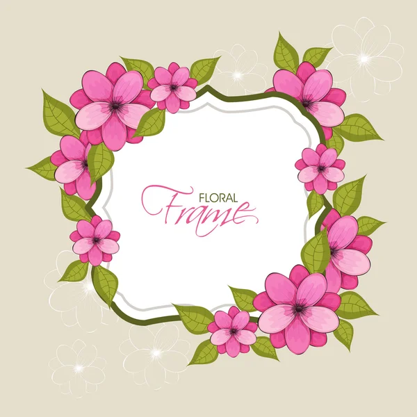 Frame met decoratie van de bloem. — Stockvector