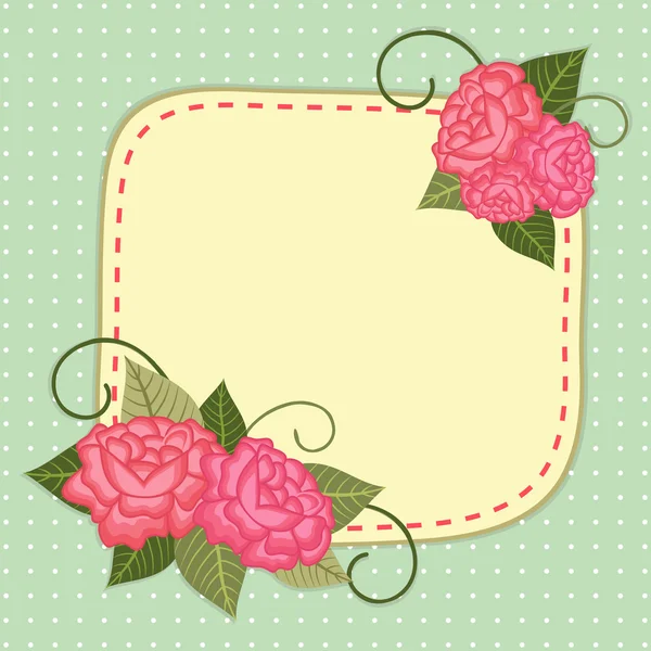 Stijlvol frame met bloemen. — Stockvector