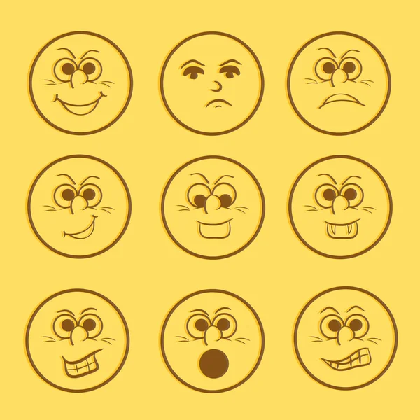 Concept van verschillende smiley set. — Stockvector