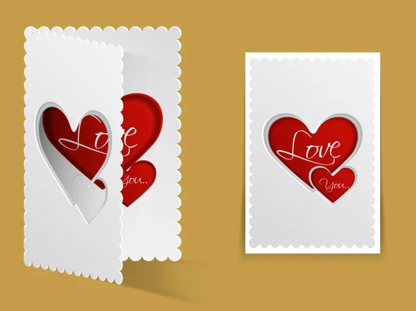 Grußkarten-Design für eine fröhliche Valentinstagsfeier. — Stockvektor