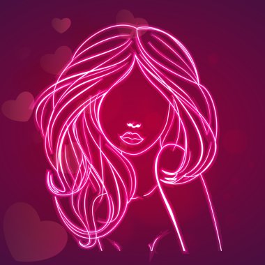 Dünya Kadınlar günü kutlama genç kız kroki ile.