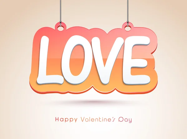 Colgar texto elegante para la celebración del Día de San Valentín . — Vector de stock