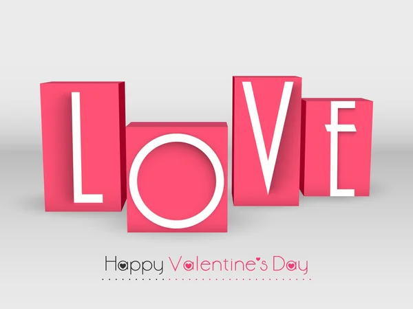 Happy Valentine's Day viering met tekst liefde. — Stockvector