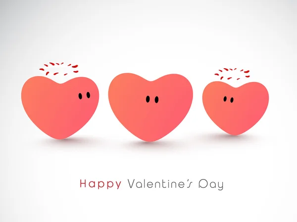 Funny hearts for Happy Valentines Day celebration. — Stock Vector