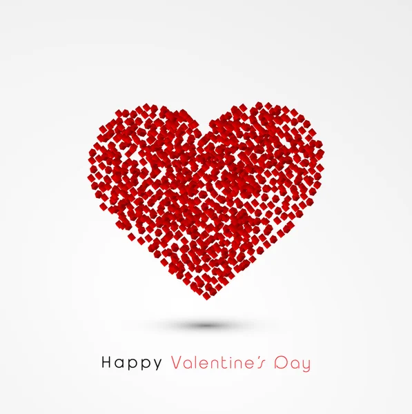 Happy Valentines Day celebration with red heart. — Stock Vector