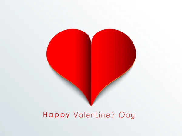 Happy Valentines Day viering met rood hart. — Stockvector