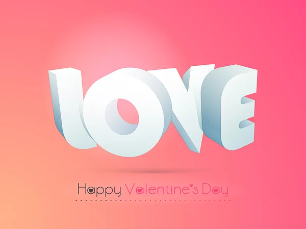 Happy Valentine's Day celebration with 3D text. — Stock Vector