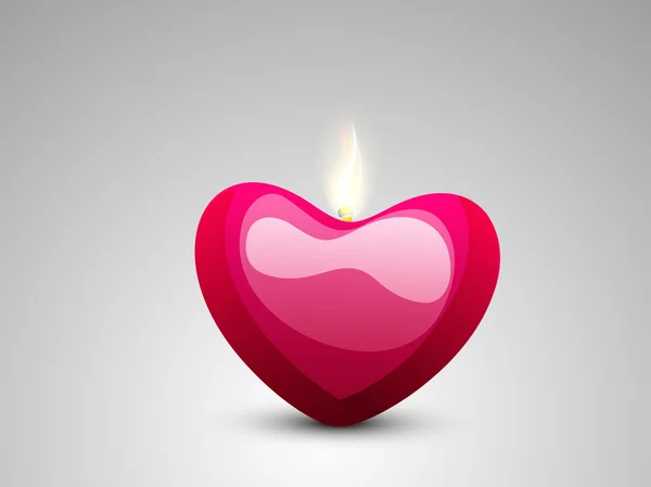 Felice San Valentino celebrazione con candela a forma di cuore . — Vettoriale Stock