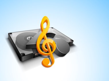 Musica kaset ve 3d müzik işareti kavramı.