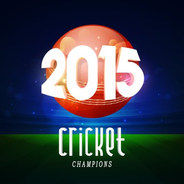 Kriket için metin ile kırmızı top.