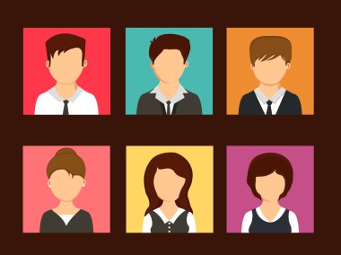 Farklı iş avatarlar kümesi.