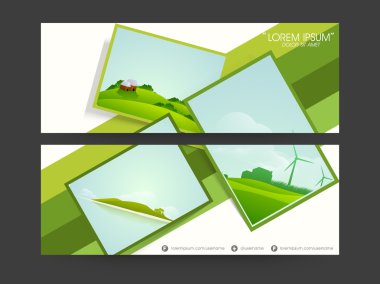 Web sitesi başlığı veya afiş kümesi.