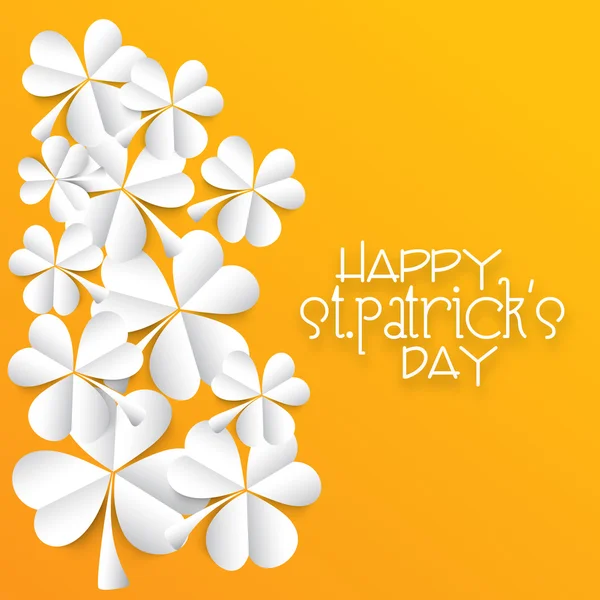 Happy St. Patrick's Day celebration with clover leaves. — Stock Vector