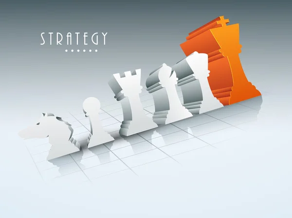 Concepto de estrategia de ajedrez con sus figuras . — Vector de stock