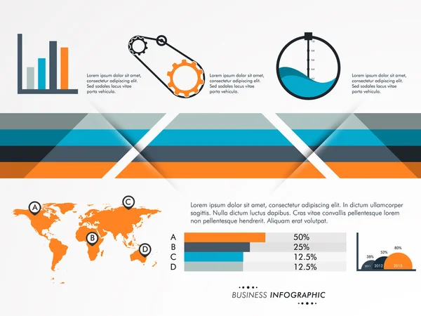 Tata letak infografis bisnis dengan grafik . - Stok Vektor